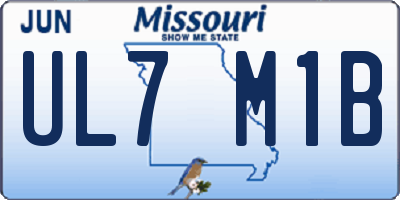 MO license plate UL7M1B
