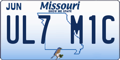 MO license plate UL7M1C