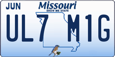 MO license plate UL7M1G