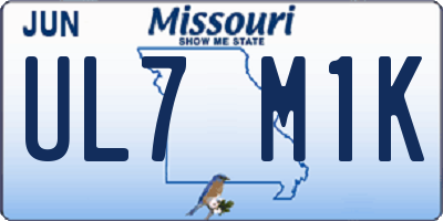MO license plate UL7M1K