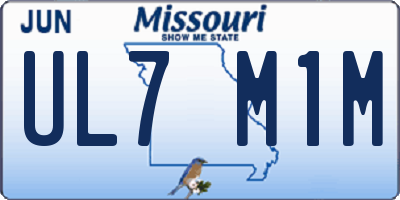 MO license plate UL7M1M