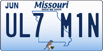 MO license plate UL7M1N