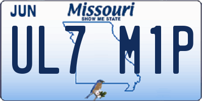 MO license plate UL7M1P