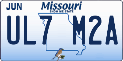 MO license plate UL7M2A