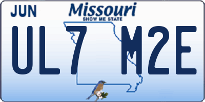 MO license plate UL7M2E