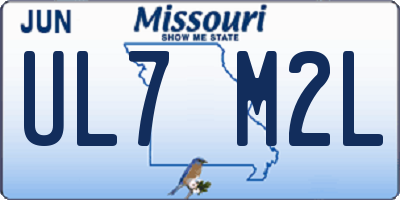 MO license plate UL7M2L
