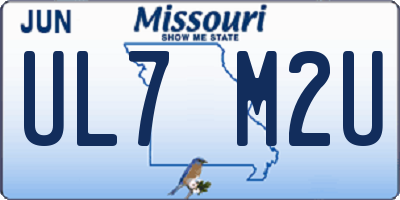 MO license plate UL7M2U
