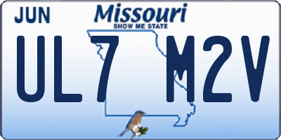 MO license plate UL7M2V
