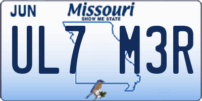 MO license plate UL7M3R
