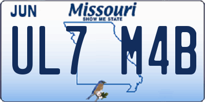 MO license plate UL7M4B