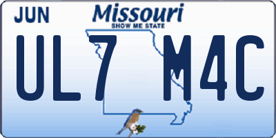 MO license plate UL7M4C
