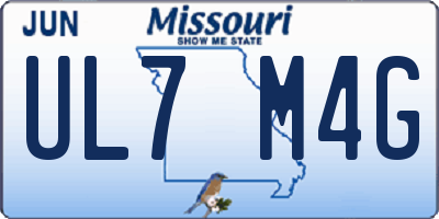 MO license plate UL7M4G