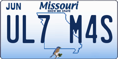 MO license plate UL7M4S