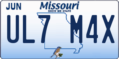 MO license plate UL7M4X