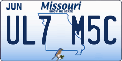 MO license plate UL7M5C