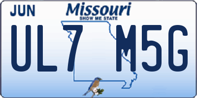 MO license plate UL7M5G