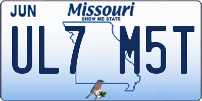 MO license plate UL7M5T