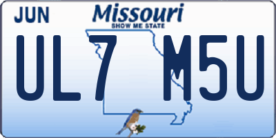 MO license plate UL7M5U