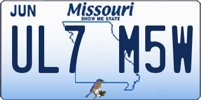 MO license plate UL7M5W