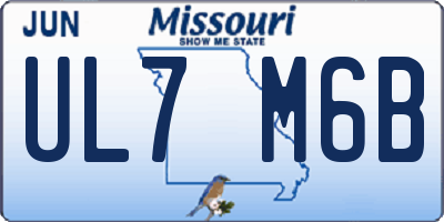 MO license plate UL7M6B