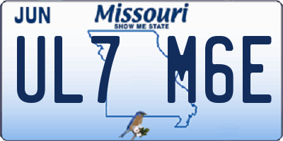 MO license plate UL7M6E