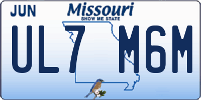 MO license plate UL7M6M