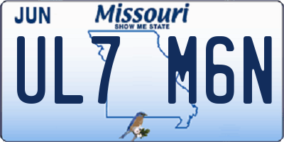 MO license plate UL7M6N