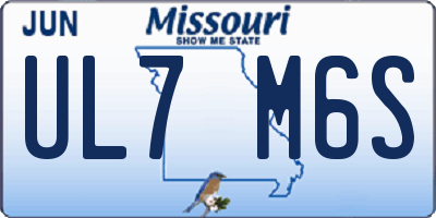 MO license plate UL7M6S