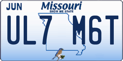 MO license plate UL7M6T
