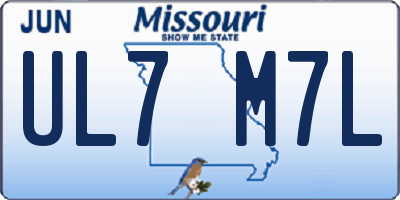 MO license plate UL7M7L