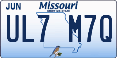 MO license plate UL7M7Q