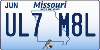 MO license plate UL7M8L