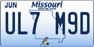 MO license plate UL7M9D