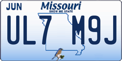 MO license plate UL7M9J