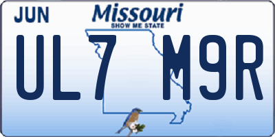 MO license plate UL7M9R