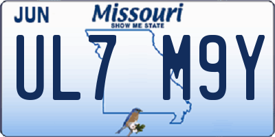 MO license plate UL7M9Y