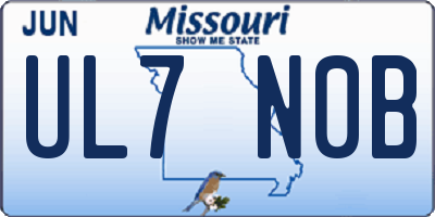 MO license plate UL7N0B