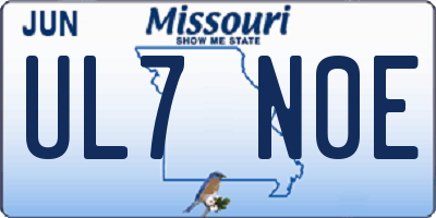 MO license plate UL7N0E