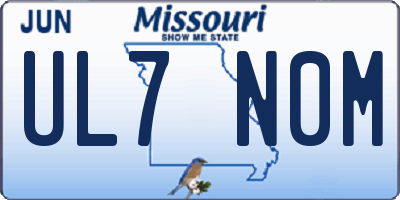 MO license plate UL7N0M