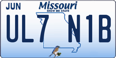 MO license plate UL7N1B