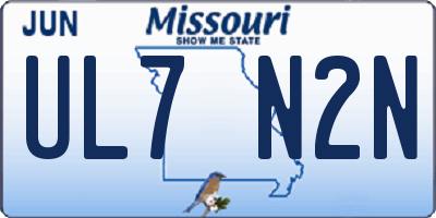 MO license plate UL7N2N