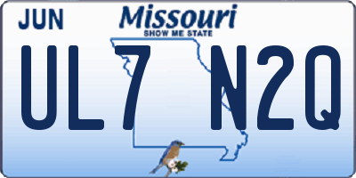 MO license plate UL7N2Q