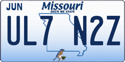 MO license plate UL7N2Z
