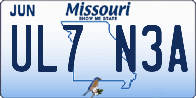 MO license plate UL7N3A