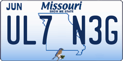 MO license plate UL7N3G