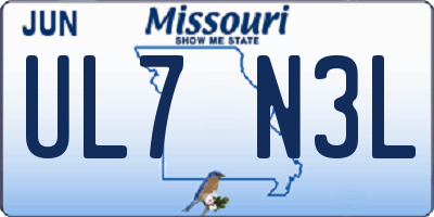 MO license plate UL7N3L