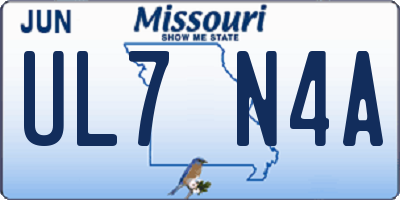 MO license plate UL7N4A
