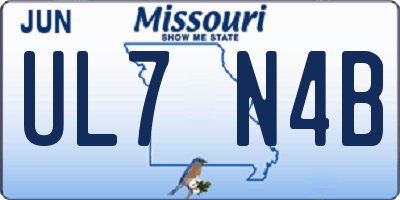 MO license plate UL7N4B
