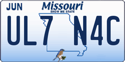 MO license plate UL7N4C