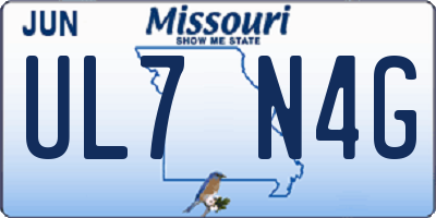 MO license plate UL7N4G